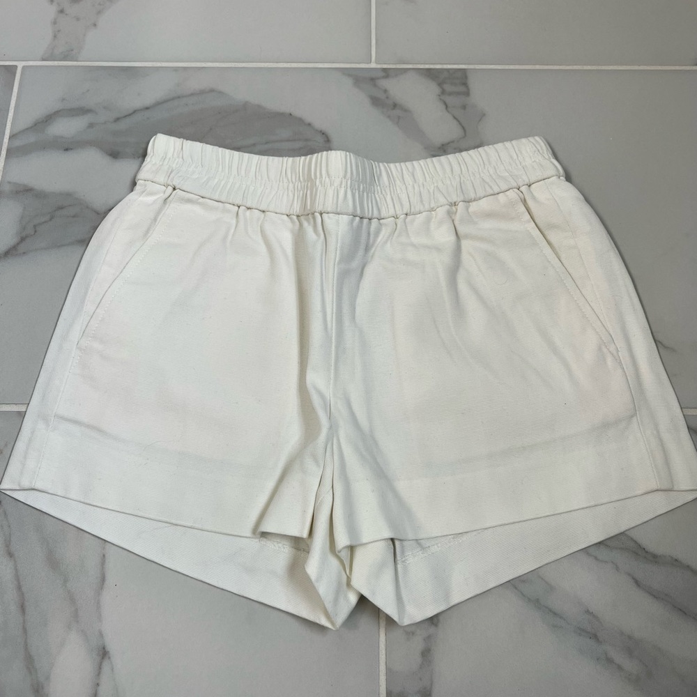 J Crew Pull On Elastic Waist Shorts Size 0 White